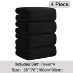 Black / 4 Piece Bath Towel