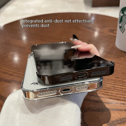 Plastic Dustproof Net Electroplating Frameless Phone Case I Magnetic Hard Shell