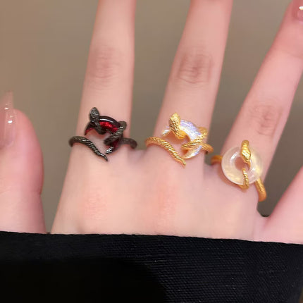 Peace Knot Spirit Snake Ring With An Open Design For The Index Finger