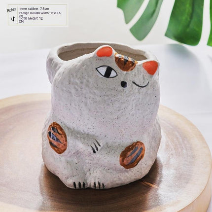 Ceramic Succulent Flower Pot Cartoon Cat