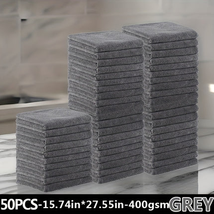 Ultra-Soft Microfiber Salon Towels (5/10/20/50pcs) (Black/White/Grey), 16x27 Inches, 400 GSM