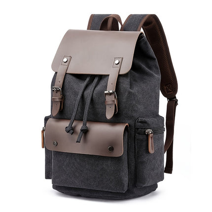 1pc Trendy Retro Canvas Computer Bag Backpack, Student School Bag, Retro Casual Backpack,