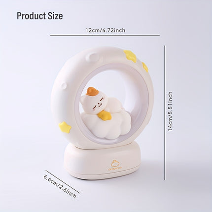 1pc Sleeping Cat Night Light, USB Rechargeable Companion Sleeping Lamp,