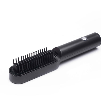 USB Portable Hot Air Comb Rechargable Professional Hair Dryer Brush 2 In1 Mini Hair Straightener Curler Brush Hair Styler