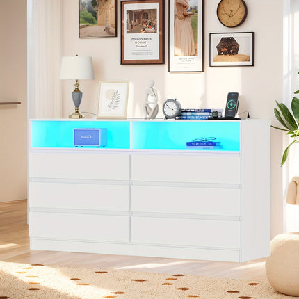 Full Length Mirror 48"x16", Storage Cabinet With LED Light, White Cabinet Organizer With Power Outlet,