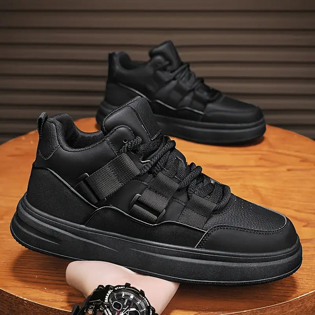 Men'S Skateboard Shoes - Mid-Top Support with Adjustable Lace Buckle, Breathable Fabric Upper & EVA Sole,