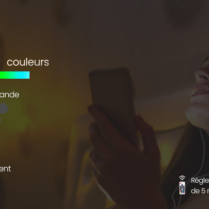 VASAGLE Bedside Table, with Adjustable Multi-Color LED Strip, 3 Drawers, Modern Style Side Table, 35 x 40 x 55 cm