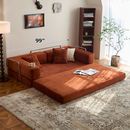Sofa Bed, Convertible Floor Sofa, Leisure Sofa Bed, Corduroy Folding Mattress, Lounge Sofa