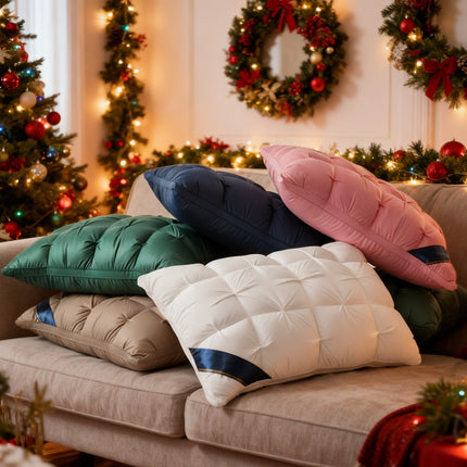 2pcs Fluffy Sleep Pillows | Adult Family Hotel Gift, 100% Polyester Fiber, Moderate Support,