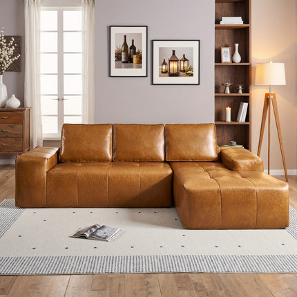 Modern Couch, L-Shaped Sectional Sofa, Oversized Modular Boneless Design with Lounge
