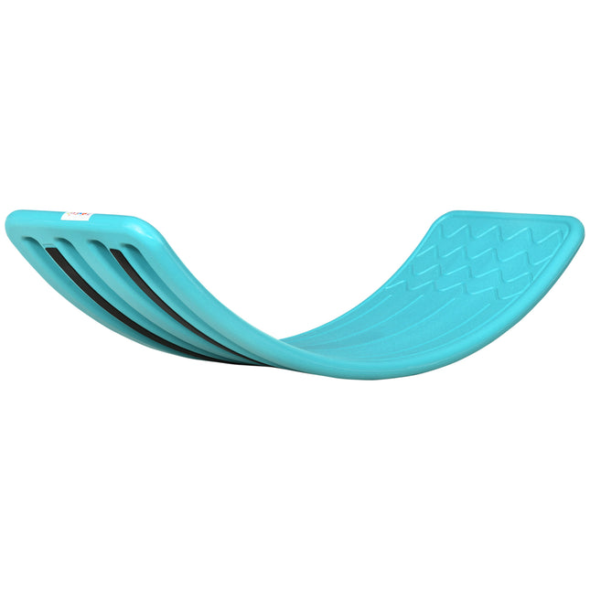 Qaba Kids 32' Balance Board, Wobble Board for Kids / Toddlers, Curvy Rocker Board, Preschool Learning Montessori Waldorf Toy for Ages 3-6 Years Old, Blue