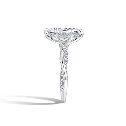 Moissanite Ring, Engagement Diamond Ring Womens Wedding Band Set