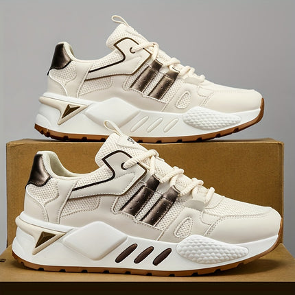 Sneakers, Men's Fashionable Thick-soled Shoes, Anti-slip Lace-up Low-top Running Shoes,