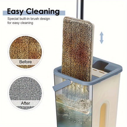 Lightweight Mop Household Floor Mop And Bucket Set - Wet And Dry Cleaning, Water Scraping Bucket