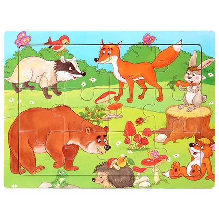 60-Piece Wooden Jigsaw Puzzle For 2-3-4 Years Old Baby Early Education Puzzle
