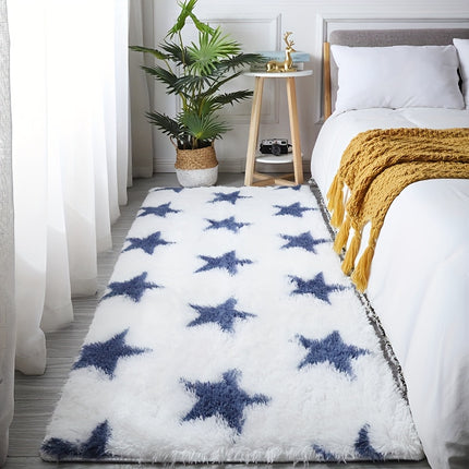 Luxury Plush Shag Mat - Ultra-Soft Beige & Grey Star-Sprinkled Floor for ' Room,, Bedroom,