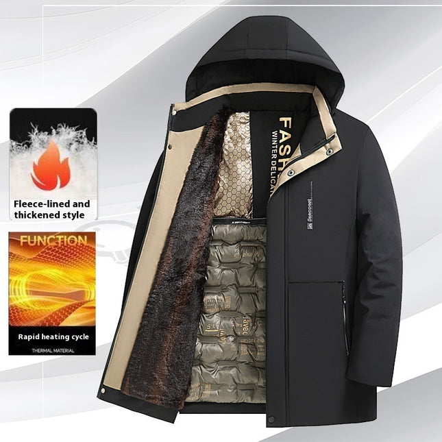 Fleece-lined Thickened Cotton-padded Coat Men's Warm Coat