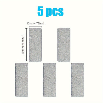 5pcs Microfiber Mop Replacement Pads - Ultra-Absorbent, Reusable, and Durable for Wet and Dry Cleaning
