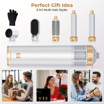 5in 1 Hot Air Brush Hair Styler Detachable Hair Hot Brush