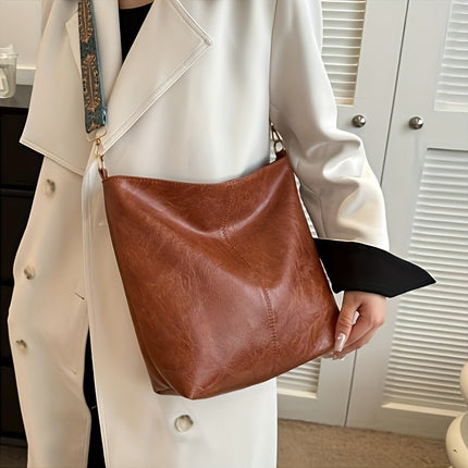 Women's Large Bohemian Style Shoulder Bag - Vintage Wide Strap Crossbody Bag with Adjustable Strap