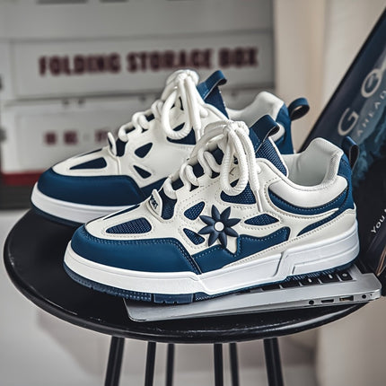 Men'S Shoes Featuring a Unique Floral Color-Block Design! Trendy And Comfortable Sneakers