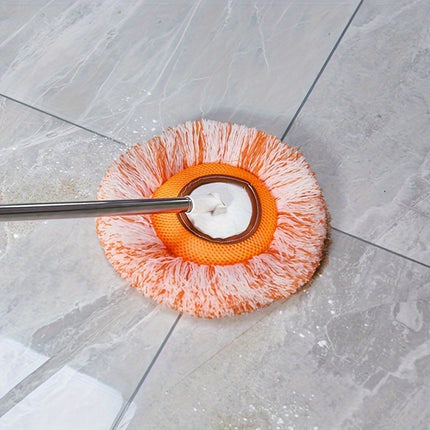 1set Stainless Steel Ceiling Mop - Long-Reach Rotating Floor Mop with 2 Original Mop
