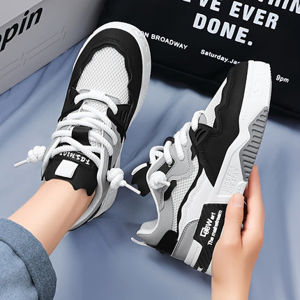Sneakers, Men's Casual Lace-up Shoes, Comfy Non-slip Breathable Shoes WithFabric Uppers