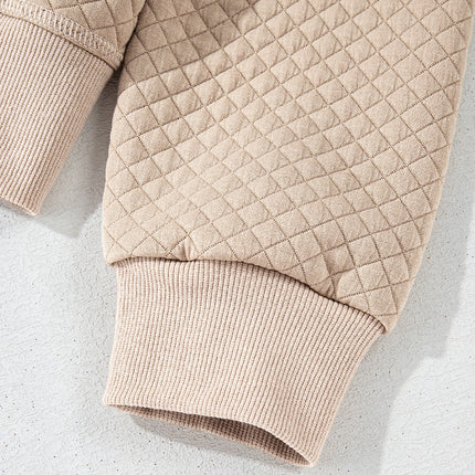 Parchment Solid Color Quilted Long Sleeve Top and Shorts Set