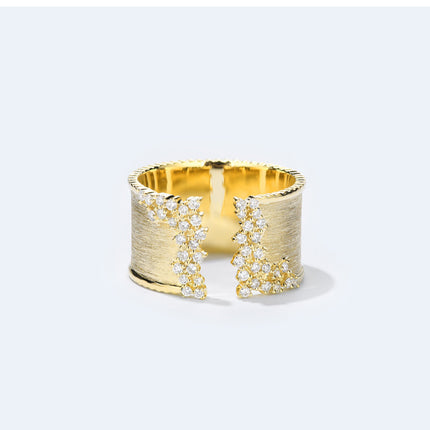 French-style High-end Micro-pave Open Ring For Women