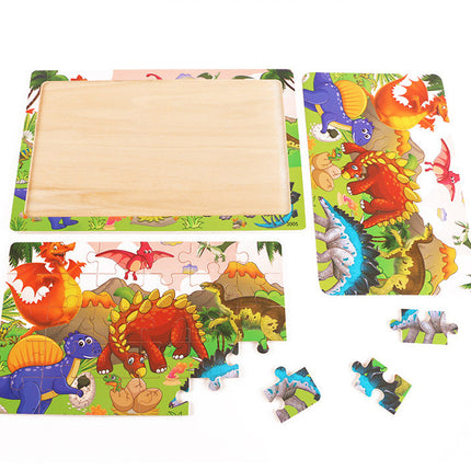 30-piece Wooden Puzzle Animal Dinosaur Children's Jigsaw Puzzle
