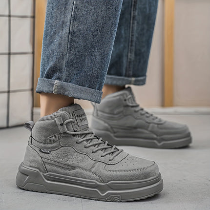 Men'S High-Top Sneakers with a Thick Sole, Featuring a Stylish And Simple Design