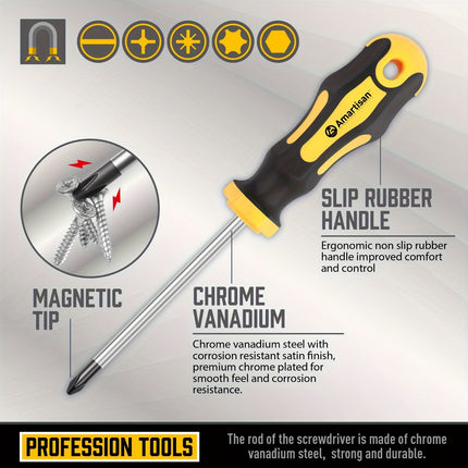 43pcs Magnetic Screwdriver Set Includes Slotted, Phillips, Hex, Torx, And Precision Screwdriver Sets,