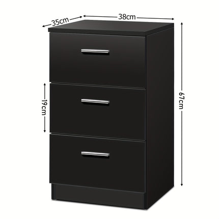 Storage, Cabinet Organizer With 3 Drawers, 38 X 35 X 66 Cm, Bedside Cabinet With 3 Drawers