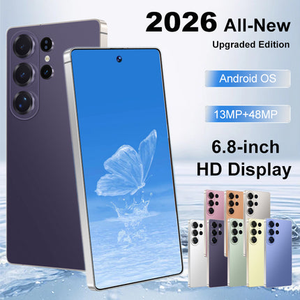 Newly Upgraded 2026 Unlocked Smartphone With Large 6.8 Inch HD Screen 8GB RAM Plus 256GB Storage