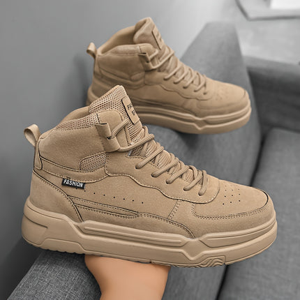 Men'S High-Top Sneakers with a Thick Sole, Featuring a Stylish And Simple Design