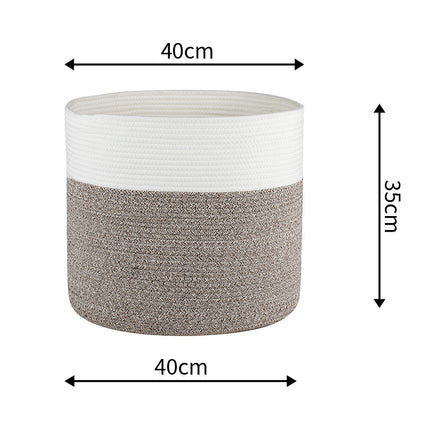 Cotton String Woven Laundry Basket Color Matching Household Storage Basket