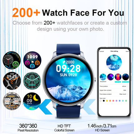 Smartwatch (Answer/Dial) | 2025 Newest Round Smartwatch with Message Alert, Pedometer,