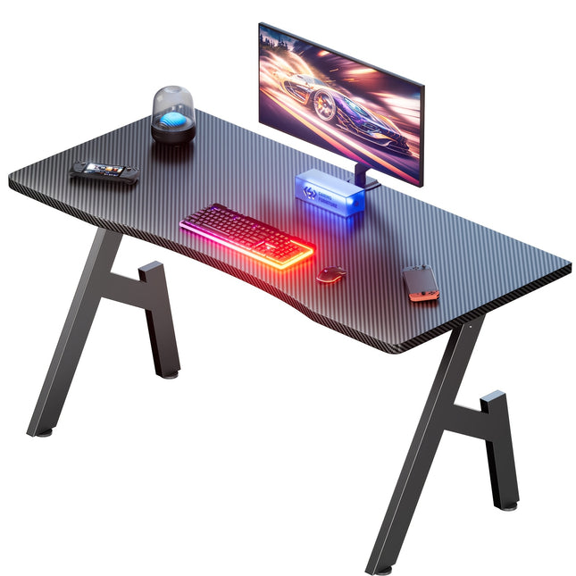 A-Shaped Gaming Desk Carbon-Fiber Gaming Desk for Home Office And Gaming, Ergonomic Curve,