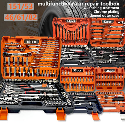 Tool Kit Set, Professional High-Quality Automotive Repair Tools - 46/53/61/82/151pcs