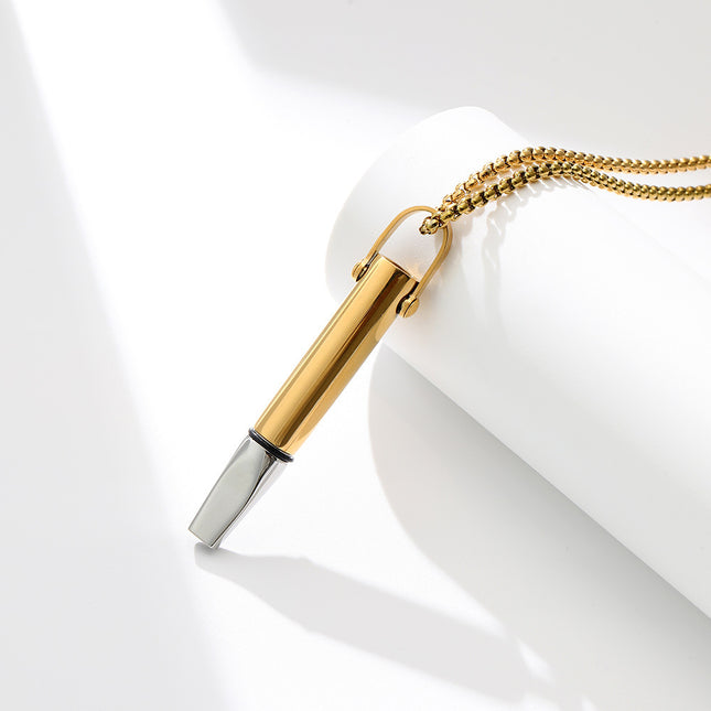 Breathing Resistance Whistle Necklace Round Tube Built-in Cotton Core