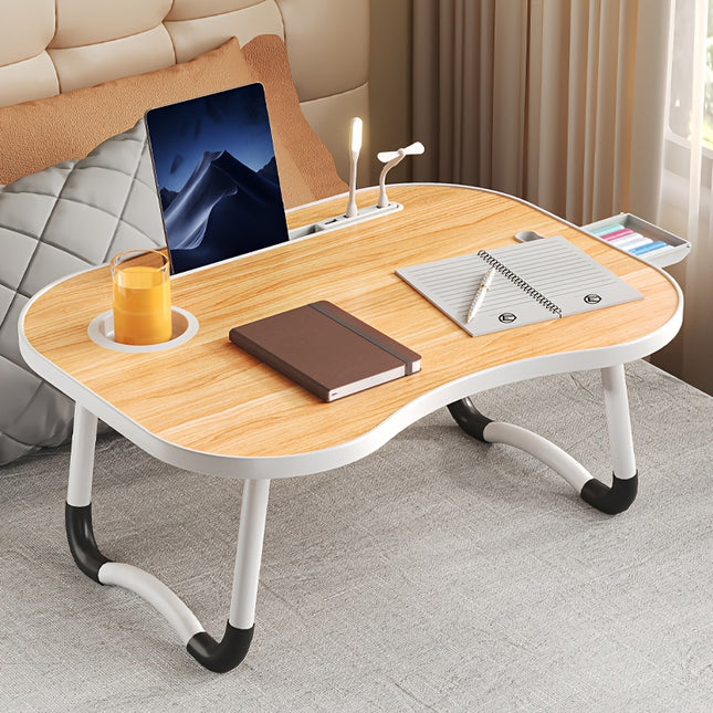 Portable Laptop Bed Table with Cup Holder & Multifunctional Tray