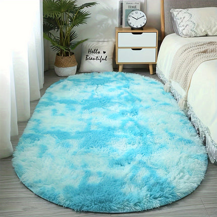 An Oval-Shaped Plush Rug That Is Non-Slip, Can Be Hand-Washed Or Machine-Washed