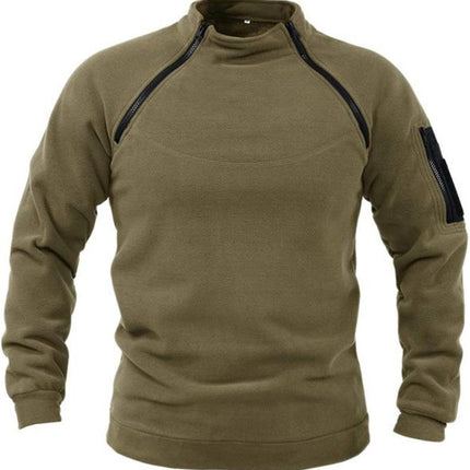 Stand Collar Men's Sweater Warm And Loose Solid Color Clothing
