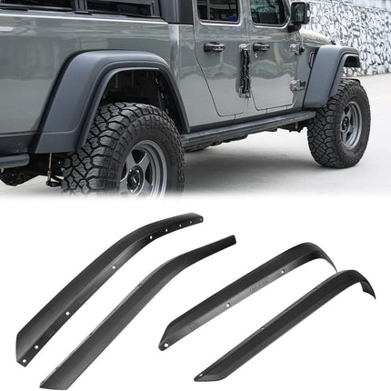 Front & Rear Fenders Compatible with 2020-2026 Jeep Wrangler Gladiator JT Mojave & Rubicon, Off-Road Wheel Fender Liner Set 4 Pcs(Only Fit High Clearance Fender Flares)