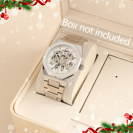 Fashion Men's Luxury Automatic Mechanical Watch - Stainless Steel Black Dial, Alloy Case, Alloy Dial,