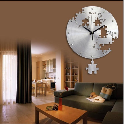 16 Inch Circilar Creative Wall Clock Art Wall Watch Modern Design Living Room And Bedroom Mute Clock Wall Home Decor Wall Clocks