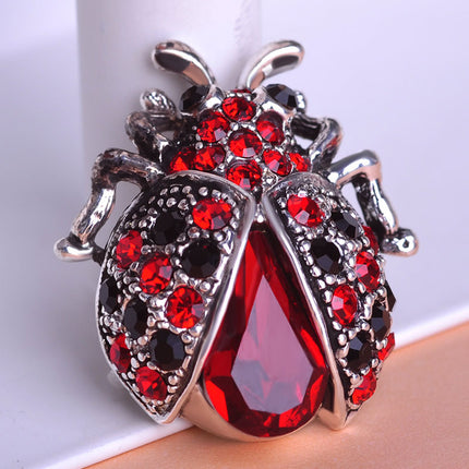Full drill ladybug brooch