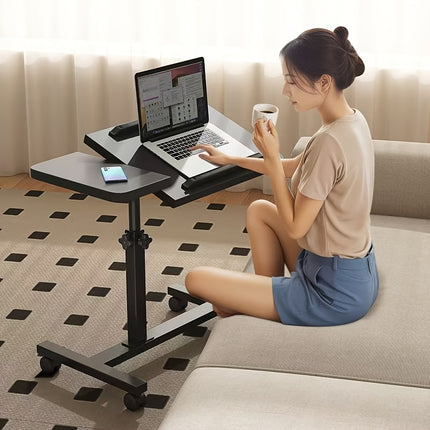 A 4-wheeled Portable Laptop Desk, A Multi-functional Tray Stand, A Bedside Desk That Can Be Flipped 90°-10°, A
