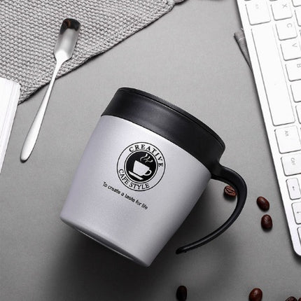 YIHAO New Fashion Double Wall Stainless Steel Handsel a spoon Thermoses Vacuum Flasks Business Portable Thermal Insulation Cup
