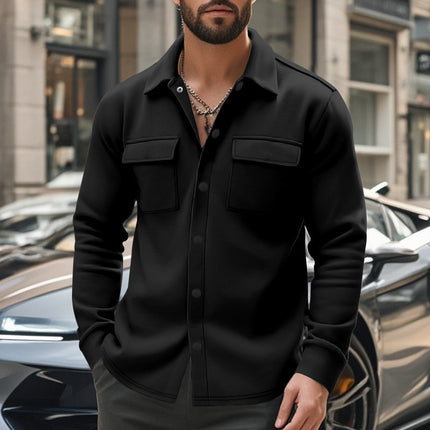 Men's Lapel Multi-pocket Single-breasted Jacket